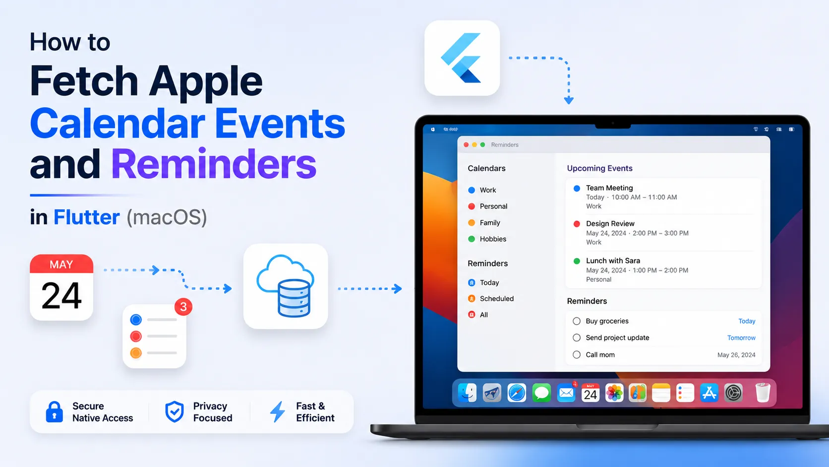 How to Fetch Apple Calendar Events and Reminders in Flutter (macOS)