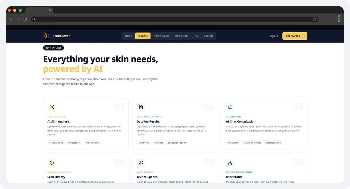 TrueGlow AI â€“ AI-Powered Skincare App screen 2
