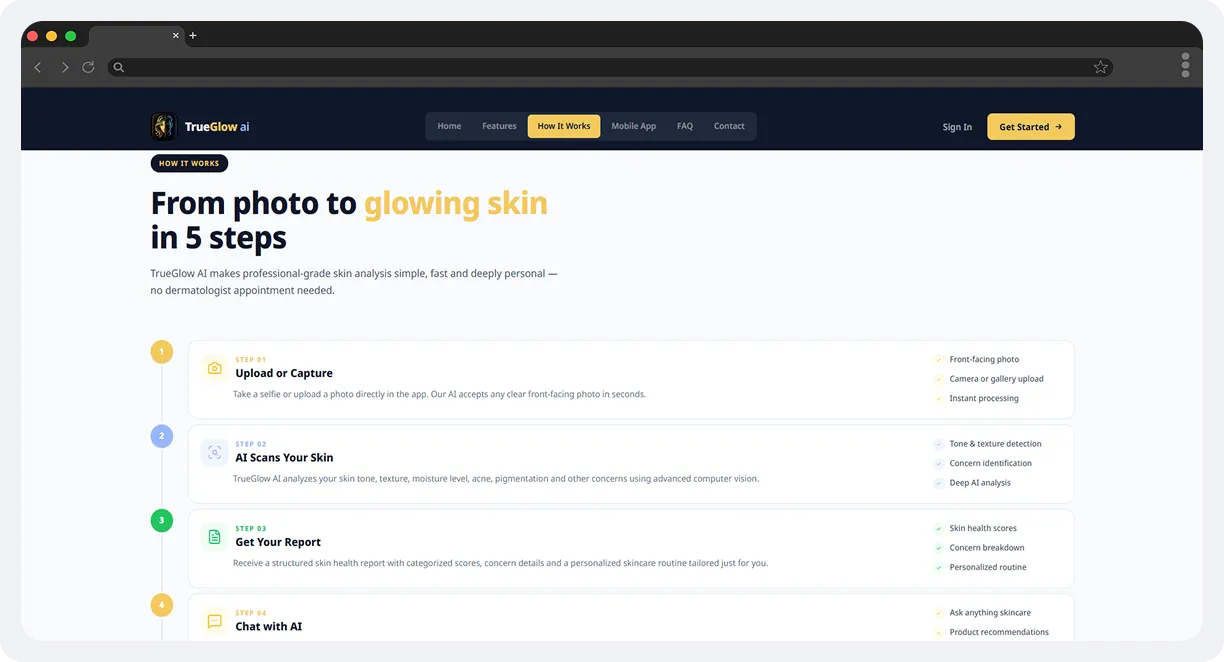 TrueGlow AI â€“ AI-Powered Skincare App screen 3