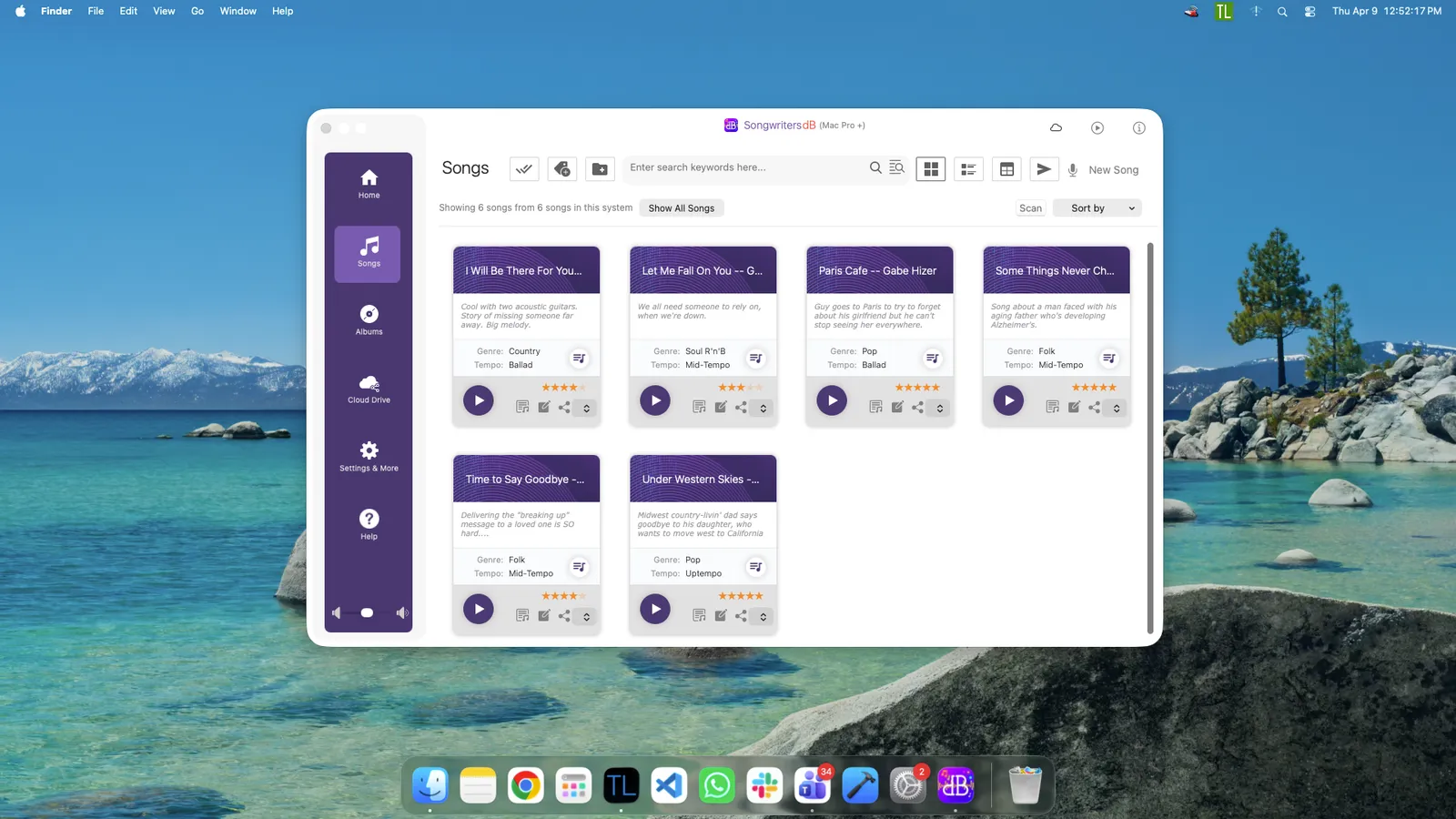 SongwritersdB â€“ Professional Songwriting & Music Cataloging Suite screen 2