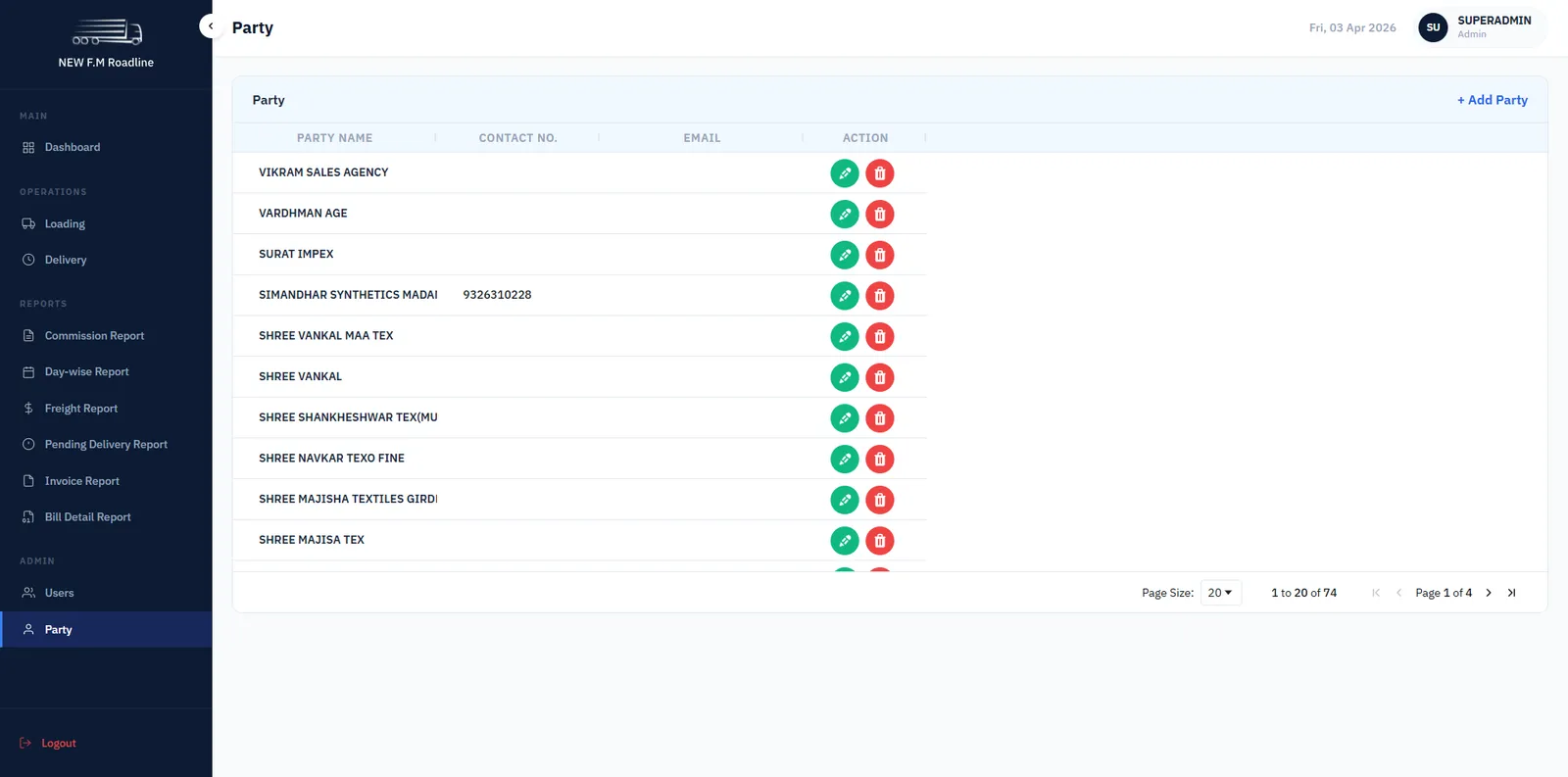 FMÂ RoadlinesÂ Admin Portal screen 14