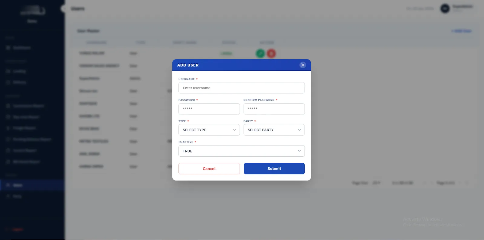 SonuÂ RoadlinesÂ Admin Portal screen 14