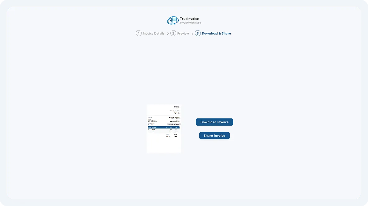 True Invoice screen 3