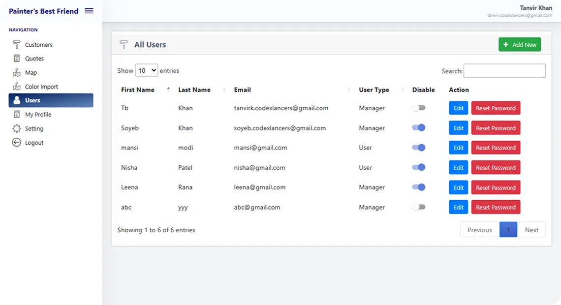 Painterâ€™s Restored â€“ Service Management System screen 9
