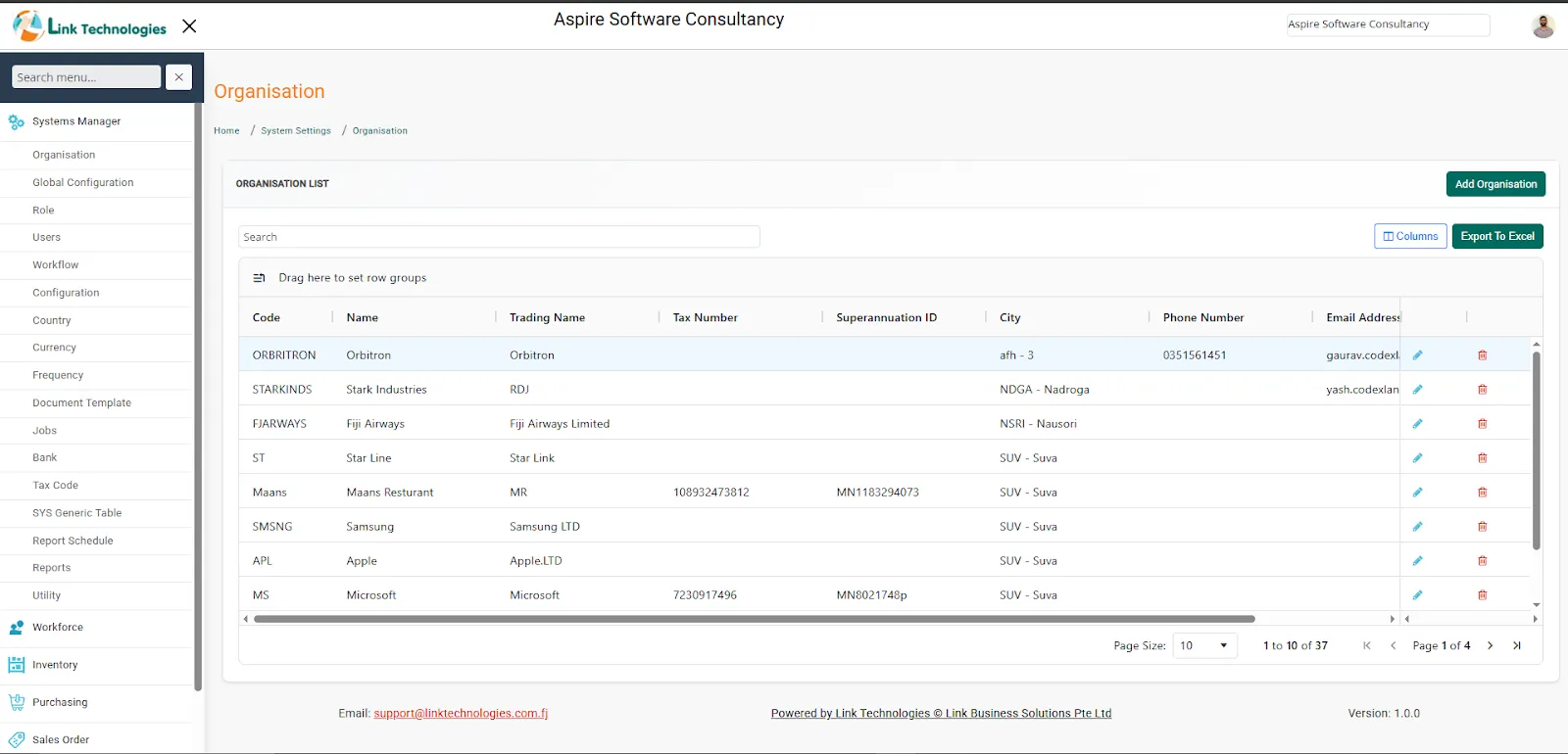 LinkERPÂ â€“ Enterprise Resource Planning System screen 2