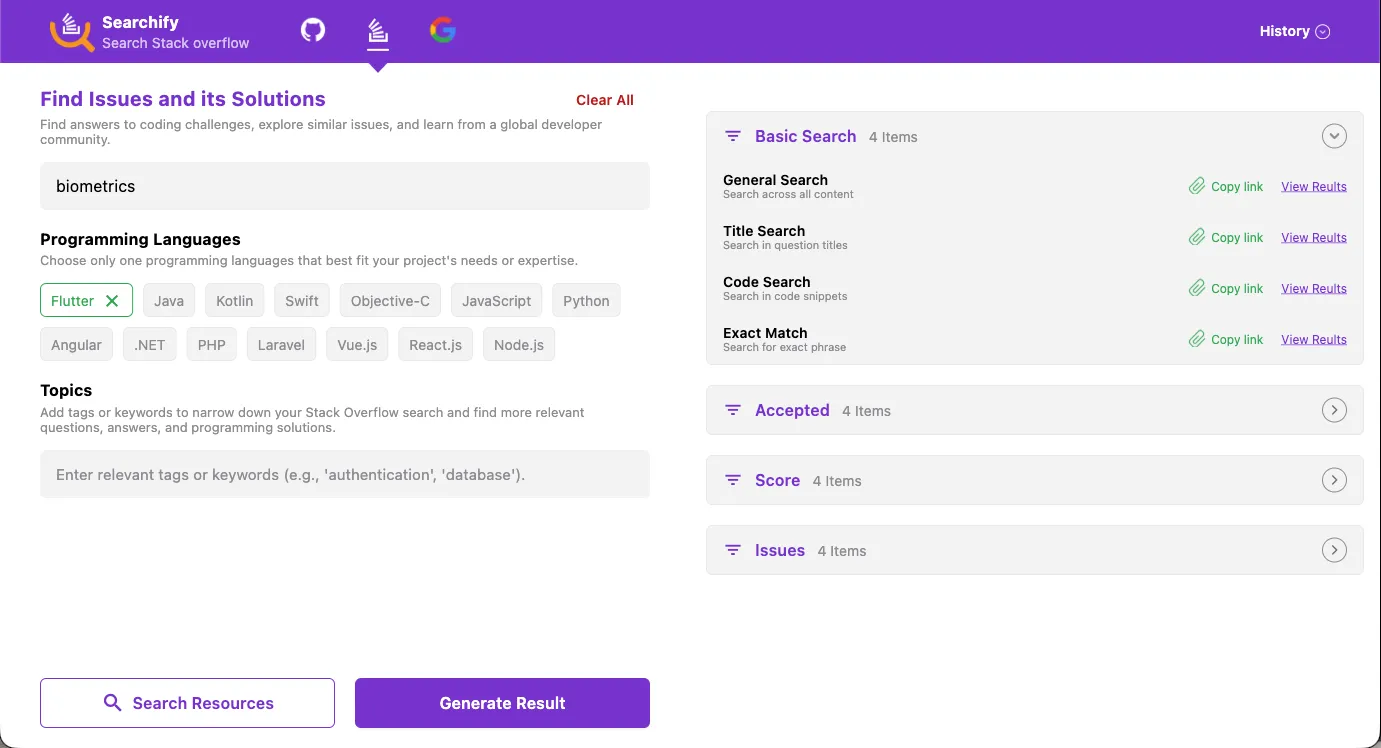 Searchify â€“ Multi-Platform Developer Search Aggregator screen 4