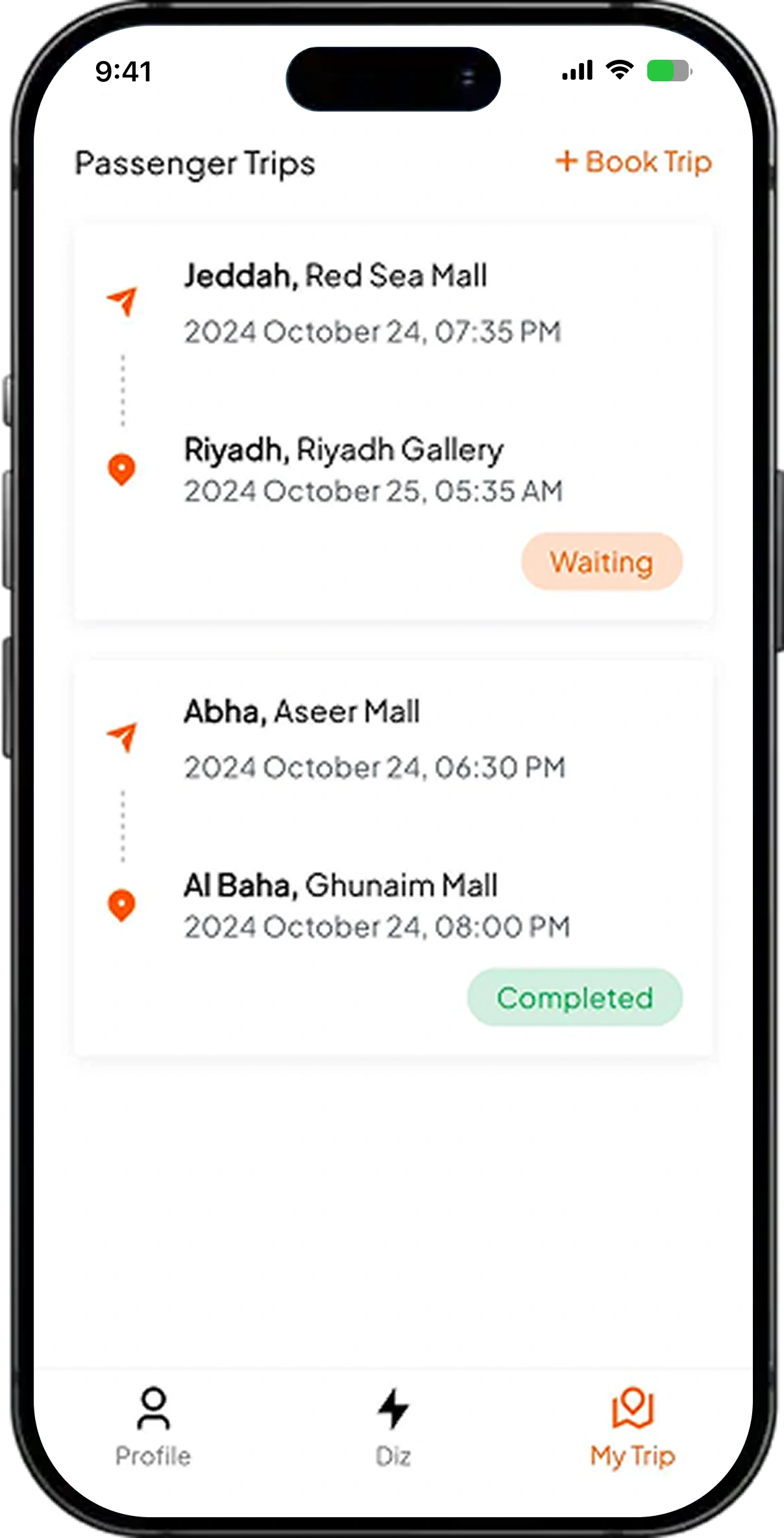 DIZ â€“ Carpooling & Ride-Sharing App screen 2