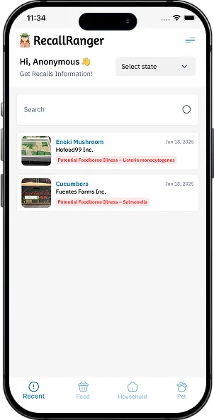 Recall Ranger screen 3