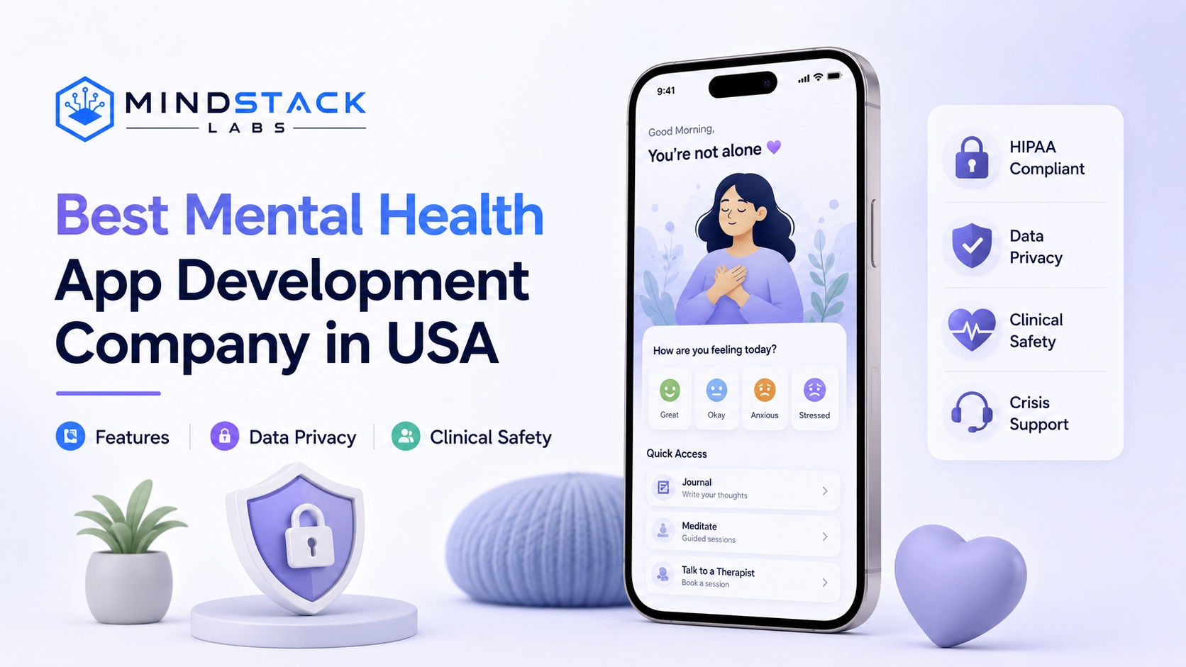 Best Mental Health App Development Company in USA: Features, Data Privacy and Clinical Safety